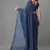 Blue embroidered georgette saree with blouse