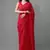 Red embroidered georgette saree with blouse