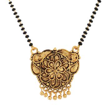 Gold Emerald antique gold Alloy   Mangalsutra 3