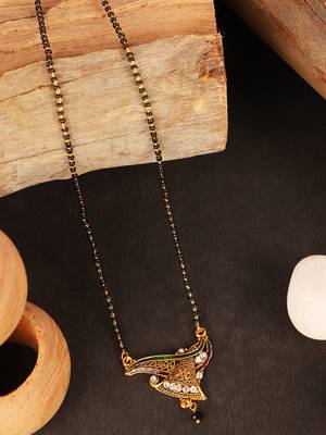 Gold Emerald antique gold Alloy   Mangalsutra 1