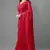 Red embroidered georgette saree with blouse