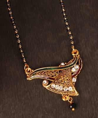 Gold Emerald antique gold Alloy   Mangalsutra 3