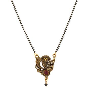 Gold Emerald antique gold Alloy   Mangalsutra 2