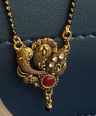Gold Emerald antique gold Alloy   Mangalsutra 3