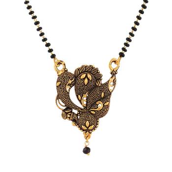 Gold Emerald antique gold Alloy   Mangalsutra 2