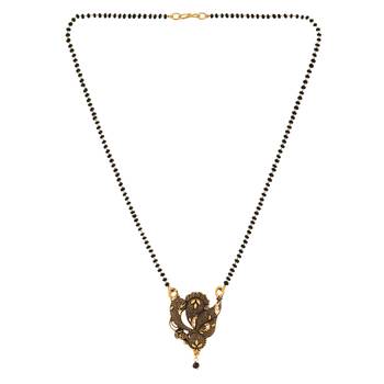 Gold Emerald antique gold Alloy   Mangalsutra 4