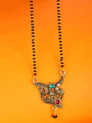 Gold Emerald antique gold Alloy   Mangalsutra 1