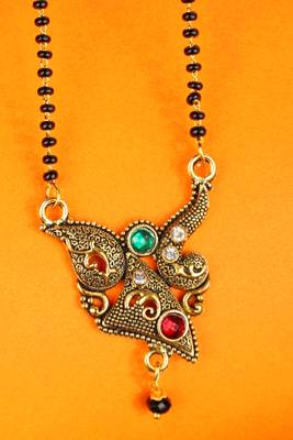 Gold Emerald antique gold Alloy   Mangalsutra 2