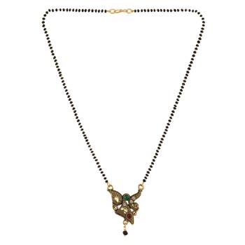 Gold Emerald antique gold Alloy   Mangalsutra 4