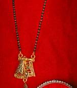 Gold Emerald antique gold Alloy   Mangalsutra