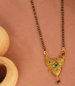 Gold Emerald antique gold Alloy   Mangalsutra