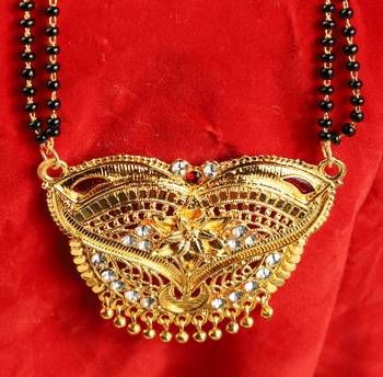 Gold Emerald antique gold Alloy   Mangalsutra 3