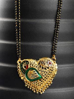 Gold Emerald antique gold Alloy   Mangalsutra 1