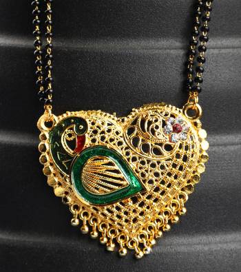 Gold Emerald antique gold Alloy   Mangalsutra 3