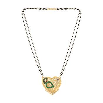 Gold Emerald antique gold Alloy   Mangalsutra 4