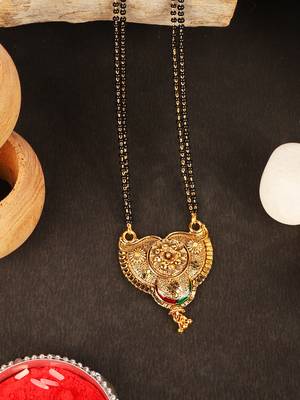 Gold Emerald antique gold Alloy   Mangalsutra 1
