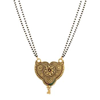 Gold Emerald antique gold Alloy   Mangalsutra 2