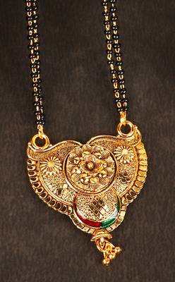 Gold Emerald antique gold Alloy   Mangalsutra 4