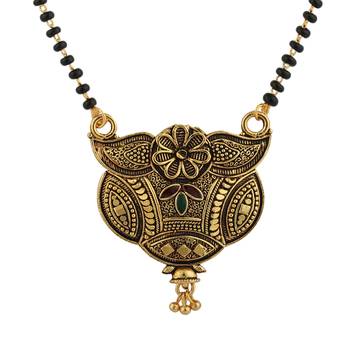 Gold Emerald antique gold Alloy   Mangalsutra 2