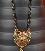 Gold Emerald antique gold Alloy   Mangalsutra