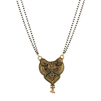 Gold Emerald antique gold Alloy   Mangalsutra 2
