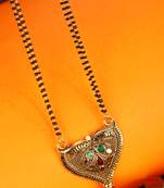 Gold Emerald antique gold Alloy   Mangalsutra