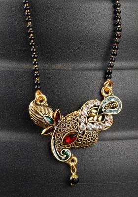 Gold Emerald antique gold Alloy   Mangalsutra 2