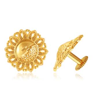 Traditional wear South Screw back alloy Gold Plated Stud Earring for Women and Girls 1