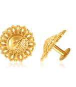 Traditional wear South Screw back alloy Gold Plated Stud Earring for Women and Girls