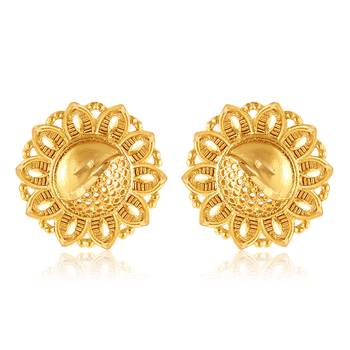 Traditional wear South Screw back alloy Gold Plated Stud Earring for Women and Girls 2