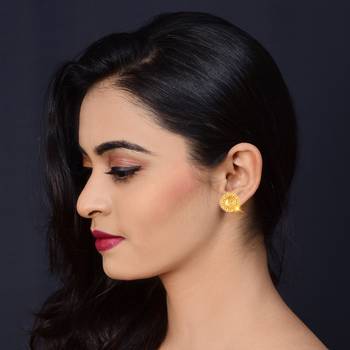 Traditional wear South Screw back alloy Gold Plated Stud Earring for Women and Girls 3