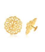 Traditional wear South Screw back alloy Gold Plated Stud Earring for Women and Girls