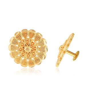 Traditional wear South Screw back alloy Gold Plated Stud Earring for Women and Girls 1