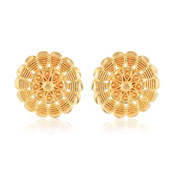Traditional wear South Screw back alloy Gold Plated Stud Earring for Women and Girls 2