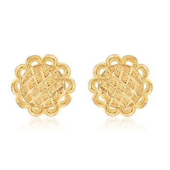 Traditional wear South Screw back alloy Gold Plated Stud Earring for Women and Girls 2