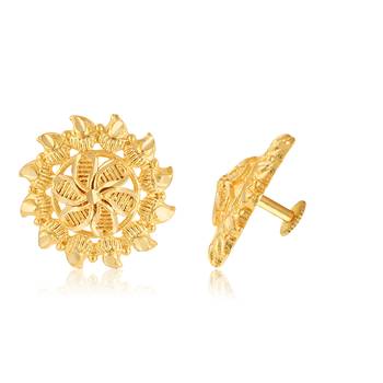 Traditional wear South Screw back alloy Gold Plated Stud Earring for Women and Girls 1