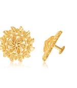 Traditional wear South Screw back alloy Gold Plated Stud Earring for Women and Girls