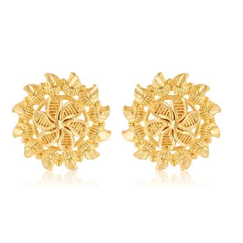 Traditional wear South Screw back alloy Gold Plated Stud Earring for Women and Girls 2