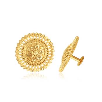 Traditional wear South Screw back alloy Gold Plated Stud Earring for Women and Girls 1