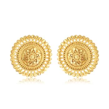 Traditional wear South Screw back alloy Gold Plated Stud Earring for Women and Girls 2