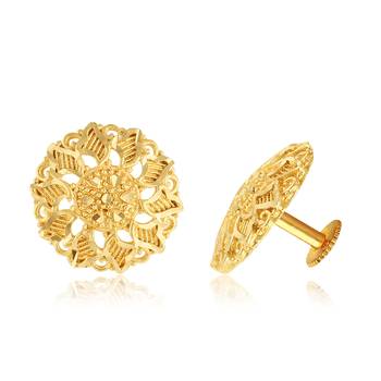 Traditional wear South Screw back alloy Gold Plated Stud Earring for Women and Girls 1