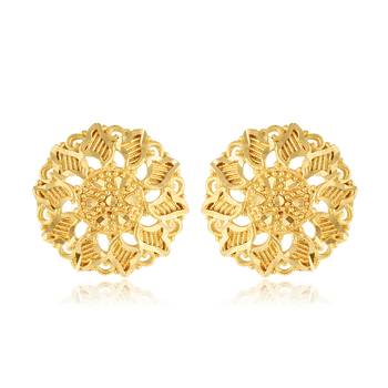 Traditional wear South Screw back alloy Gold Plated Stud Earring for Women and Girls 2