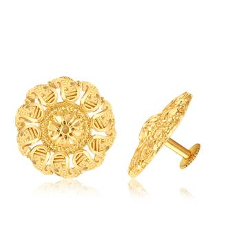Traditional wear South Screw back alloy Gold Plated Stud Earring for Women and Girls 1