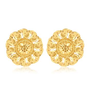Traditional wear South Screw back alloy Gold Plated Stud Earring for Women and Girls 2
