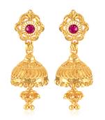 Traditional wear, Wedding and Party wear South Screw back alloy Gold Plated Jhumki Earring for Women and Girls