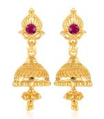 Traditional wear, Wedding and Party wear South Screw back alloy Gold Plated Jhumki Earring for Women and Girls