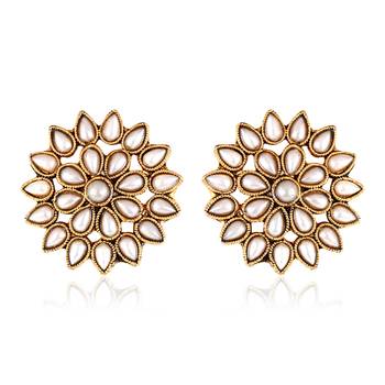 Shining Diva Fashion Stylish Latest Design Pearl antique Earrings for Women 1