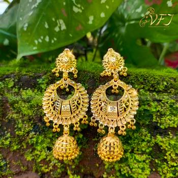 Allure Beautiful Earrings Diva Fusion Gold Plated for Women and Girls 2