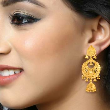 Allure Beautiful Earrings Diva Fusion Gold Plated for Women and Girls 3