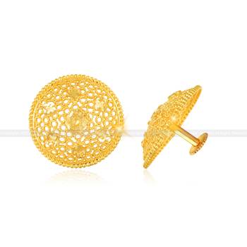 Elegant Twinkling Beautiful Gold Plated Jumbo Stud Earring for Women and Girls 1